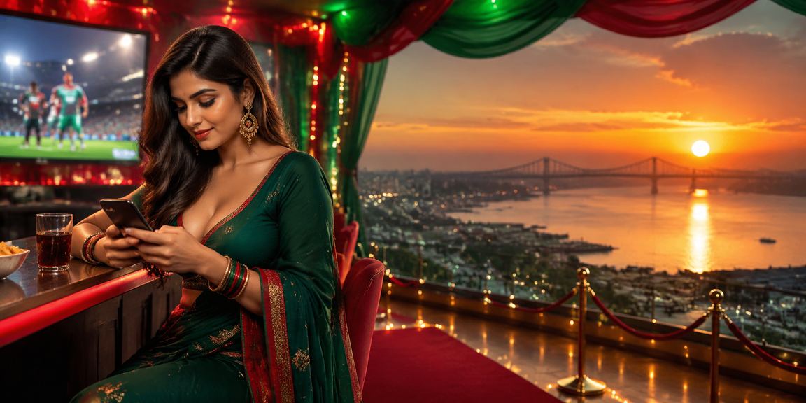 রাজশাহী মোবাইল ক্যাসিনোর রংিন নীল-সবুজ লাইটিং